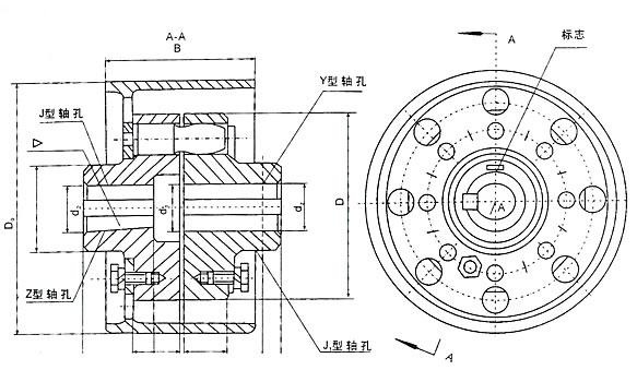 HLL型带制动轮弹性柱销联轴器